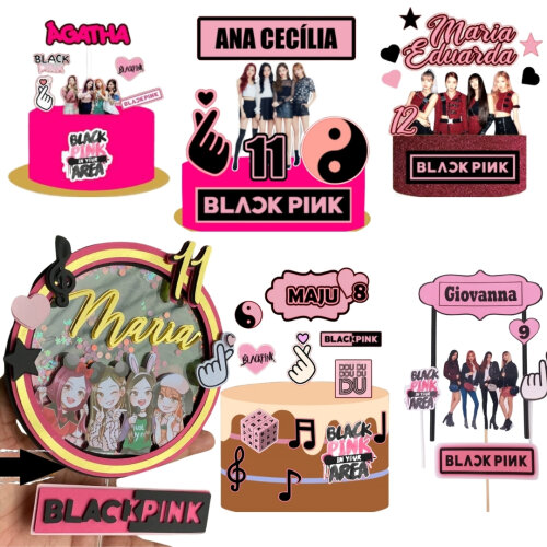 Arquivo Topo de Bolo Black pink