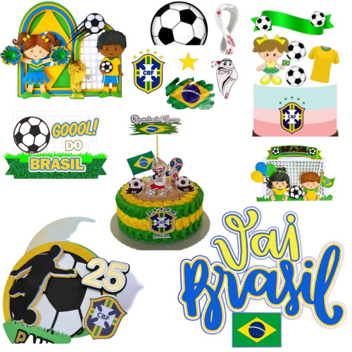 Arquivo Topo de Bolo Copa do mundo bandeira brasil