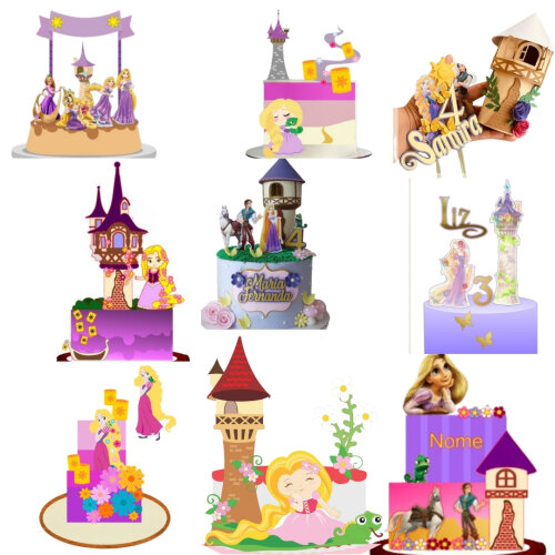 Arquivo Topo de Bolo Enrolados - Rapunzel