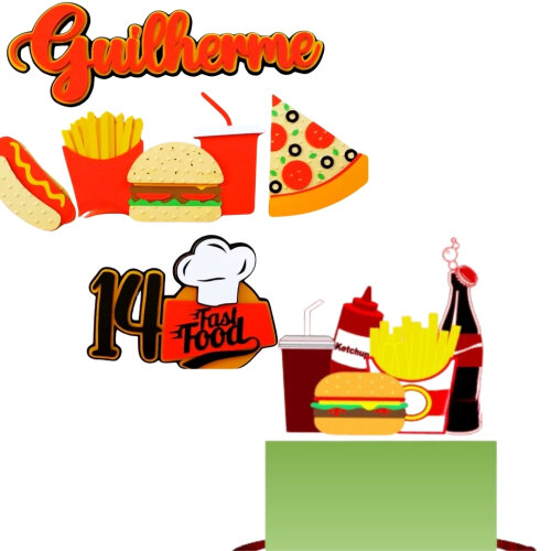 Arquivo Topo de Bolo Fast food