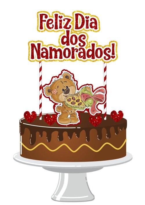 Arquivo de corte  - Topo de Bolo  - Dia dos Namorados mod27