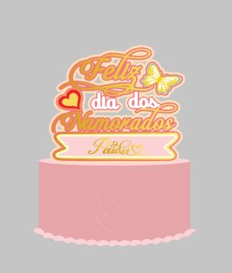 Arquivo de corte  - Topo de Bolo  - Dia dos Namorados mod63