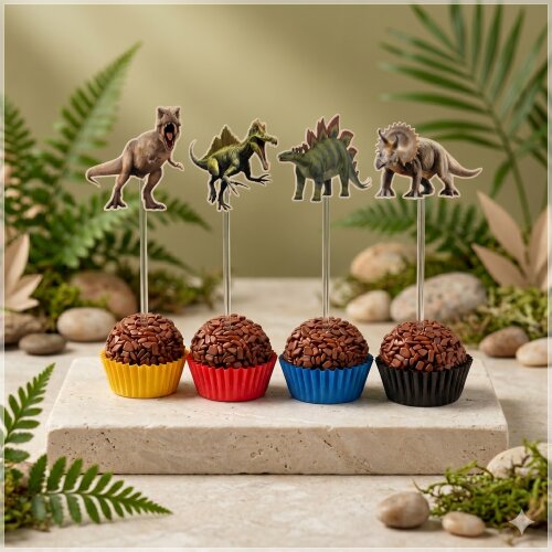 Topper de Docinho Dinossauro  - Arquivo Digital