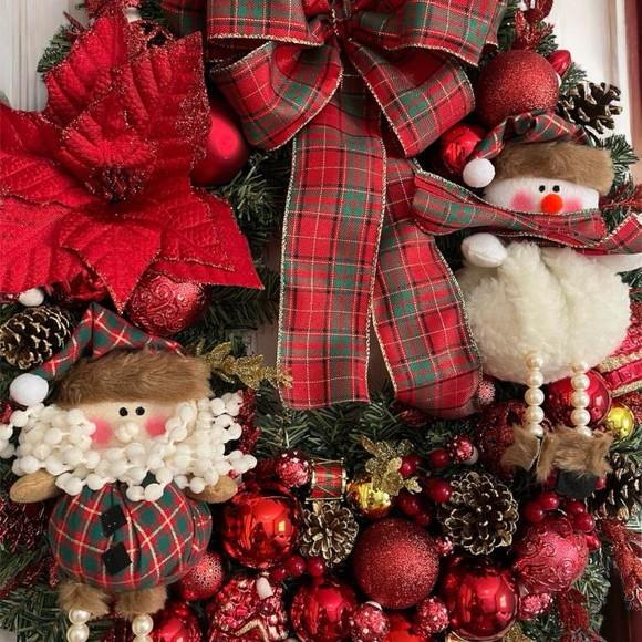 Guirlanda de Natal Decoração Natalina vermelha