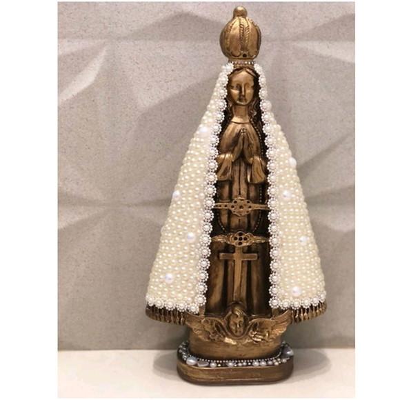 Imagem de Nossa Senhora Aparecida com Manto em Pérolas