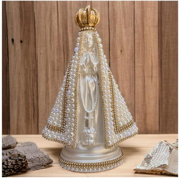 Imagem de Nossa Senhora Aparecida Personalizada em Pérolas