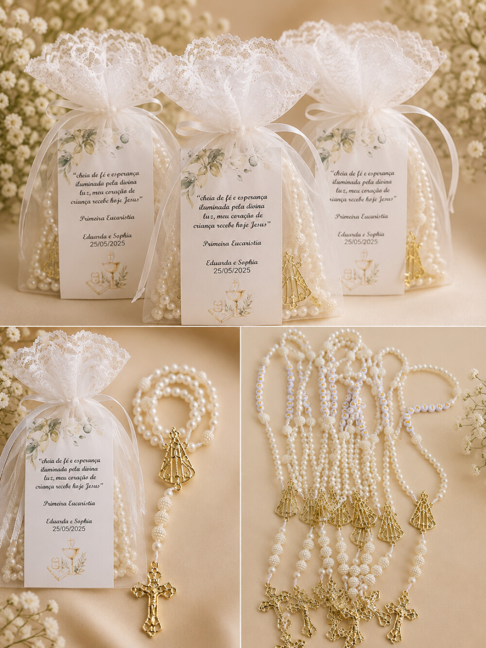 Kit com 10 unid. Lembrancinha de Batismo