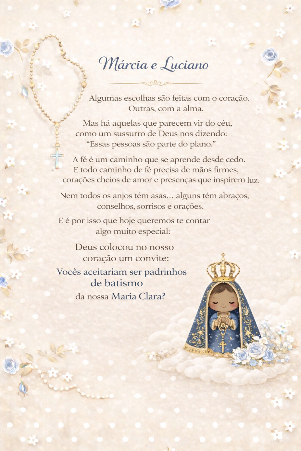 Caixa Convite Personalizada para Padrinhos de Batismo