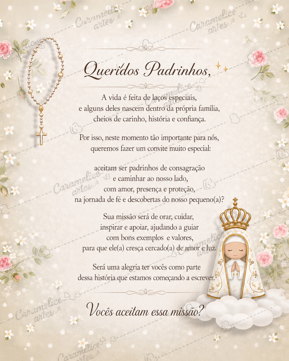 Caixa para o Casal de Padrinhos de Batismo