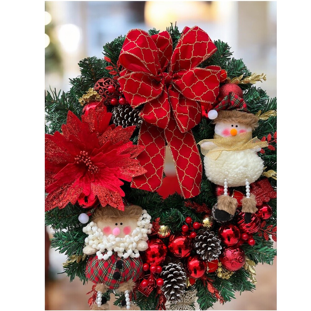 Guirlanda de Natal Artesanal para Porta 60 cm Decorativa