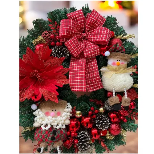 Guirlanda de Natal Decoração Natalina vermelha