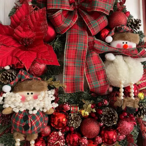 Guirlanda de Natal Decoração Natalina vermelha