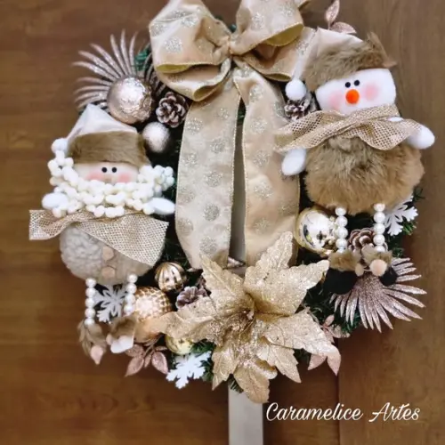 Guirlanda de Porta de Natal Champanhe Nude