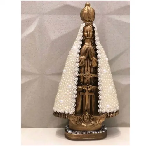 Imagem de Nossa Senhora Aparecida com Manto em Pérolas