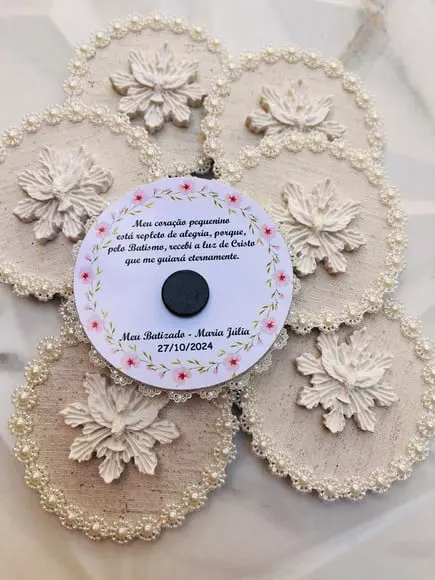 Lembrança de Batizado Espírito Santo Imã de Geladeira