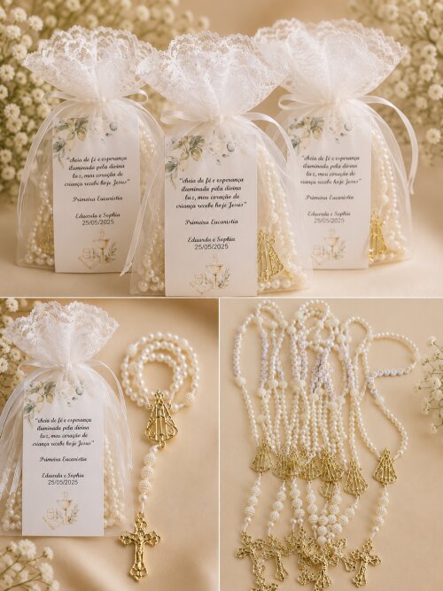 Kit com 10 unid. Lembrancinha de Batismo