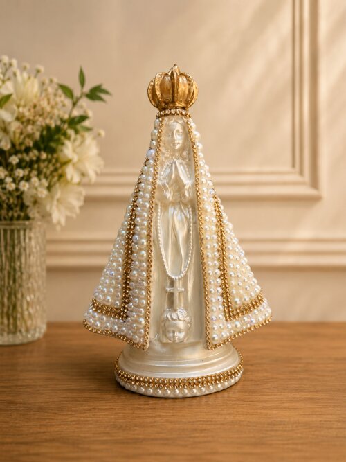 Imagem de Nossa Senhora Aparecida Personalizada em Pérolas