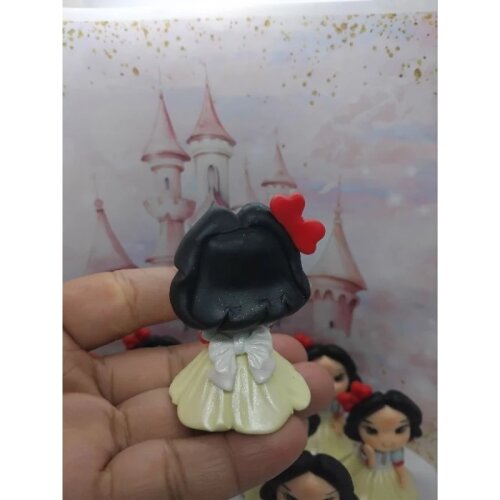 Kit 10 Aplique para lembrancinhas em biscuit Branca de neve