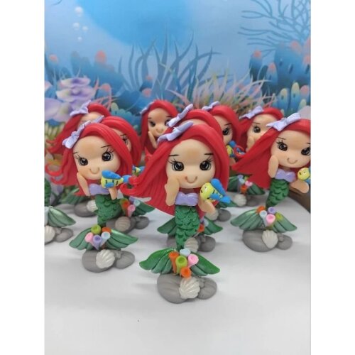 kit 10 Aplique Biscuit Sereia – Lembrancinha Festa Sereia | Decoração Infantil