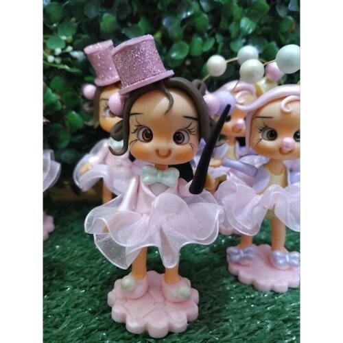 10 Aplique para lembrancinhas em biscuit Circo Rosa