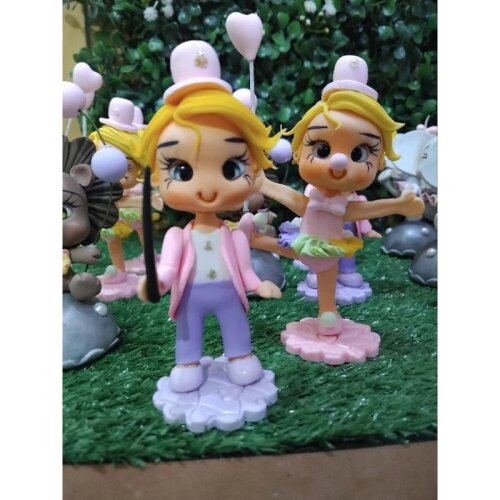 10 Aplique para lembrancinhas em biscuit Circo Rosa