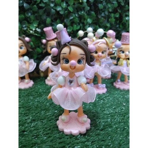 10 Aplique para lembrancinhas em biscuit Circo Rosa