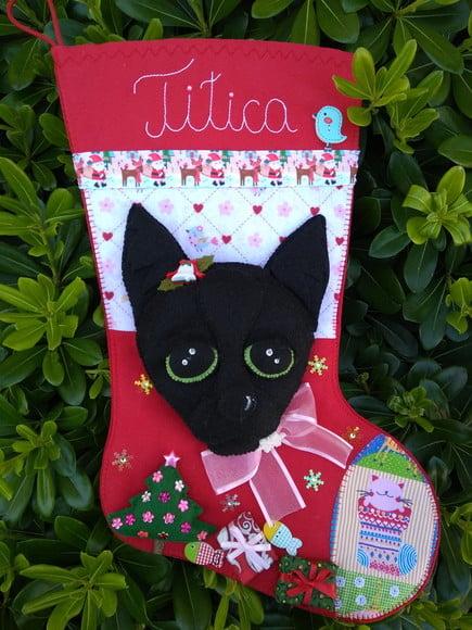 Bota de Natal Gato de Estimação
