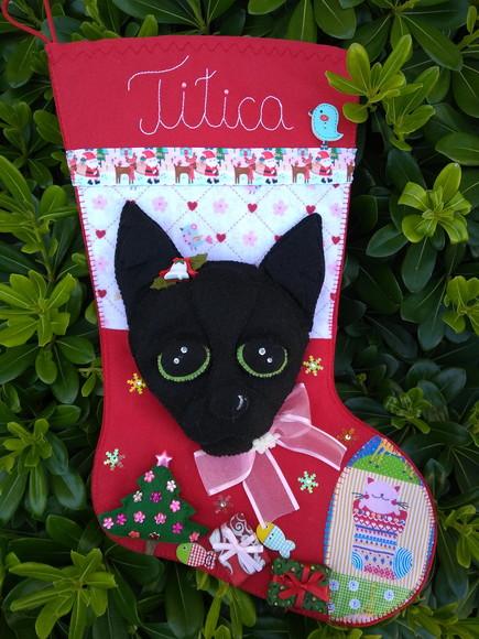 Bota de Natal Gato de Estimação