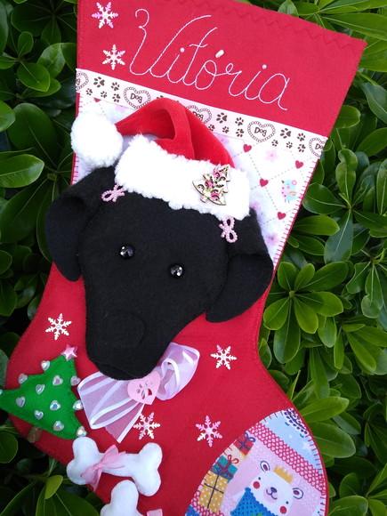 Bota Meia Natal Bichinho de Estimação