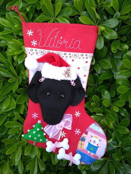 Bota Meia Natal Bichinho de Estimação