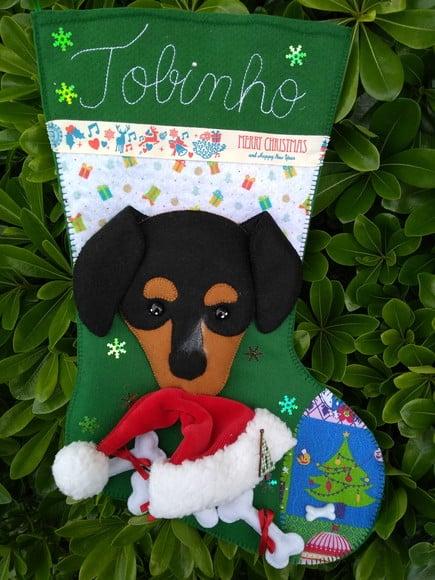 Bota Meia Natal Bichinho de Estimação