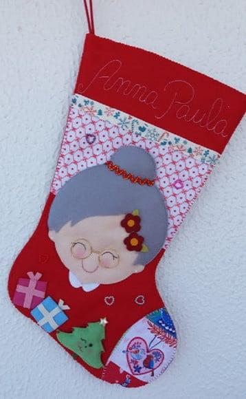 Bota Meia Natal Mamãe Noel