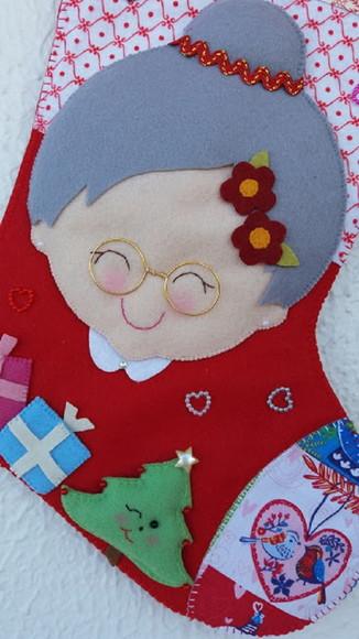 Bota Meia Natal Mamãe Noel