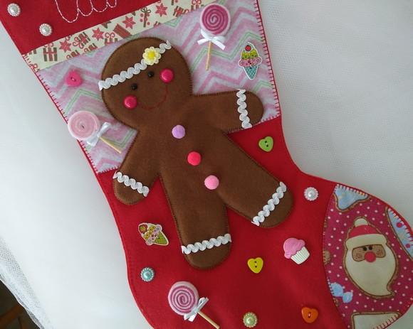 Bota Natal Gingerbread Biscoito Personalizado