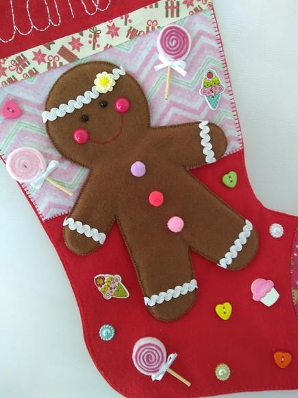 Bota Natal Gingerbread Biscoito Personalizado