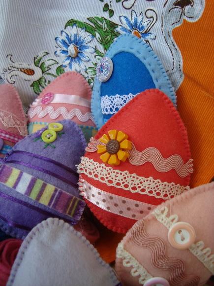 Kit Três Ovinhos de Páscoa em Feltro