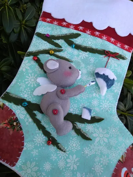 Bota de Natal Ursinho Pintor