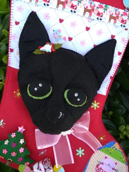 Bota de Natal Gato de Estimação