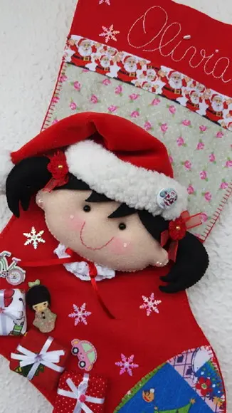 Bota Meia de Natal Menina