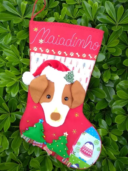 Bota Meia Natal Bichinho de Estimação