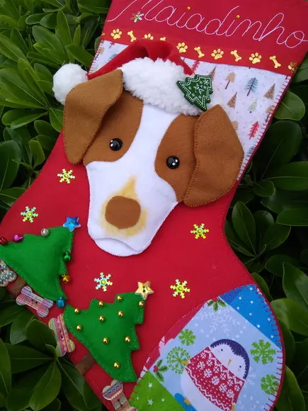 Bota Meia Natal Bichinho de Estimação