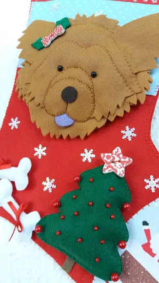 Bota Meia Natal Bichinho de Estimação