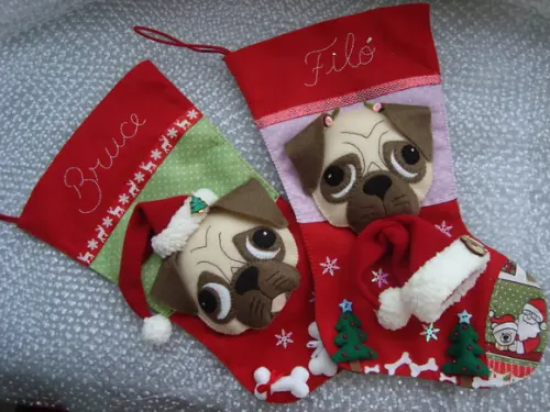 Bota Meia Natal Bichinho de Estimação