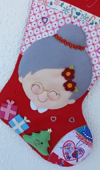 Bota Meia Natal Mamãe Noel
