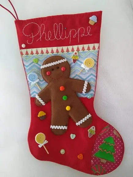 Bota Natal Gingerbread Biscoito Personalizado