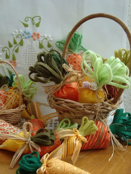 Kit Três Cenourinhas de Páscoa em Tecido