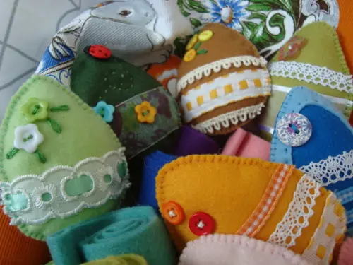 Kit Três Ovinhos de Páscoa em Feltro