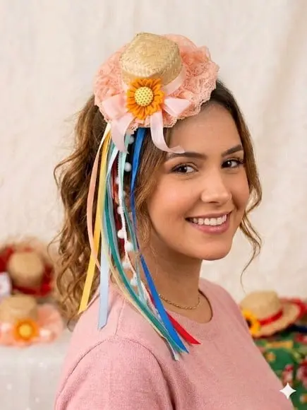 Tiara Chapéu de Palha Festa Junina