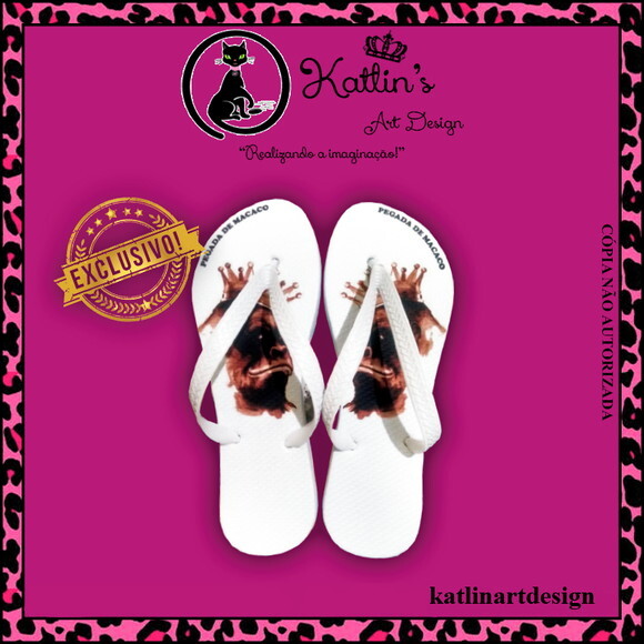 Chinelo Personalizado - Pegada de Macaco