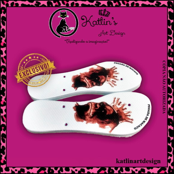 Chinelo Personalizado - Pegada de Macaco